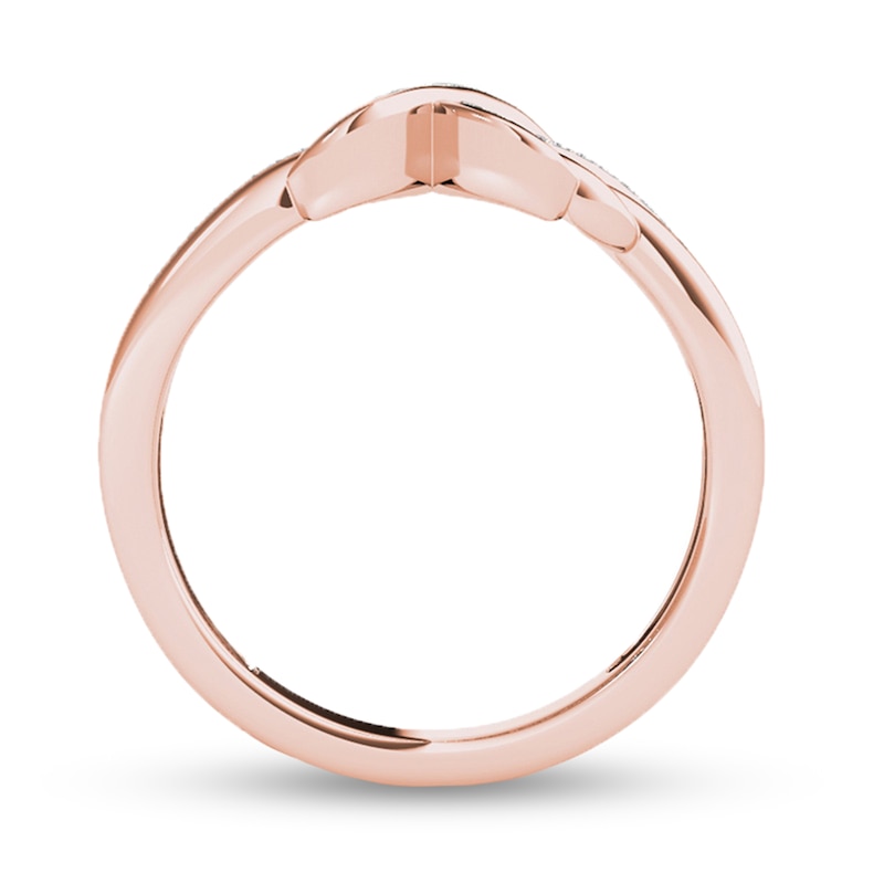 0.08 CT. T.W. Diamond "X" Ring in 10K Rose Gold