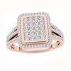 Thumbnail Image 0 of 0.50 CT. T.W. Composite Diamond Rectangle Frame Ring in 10K Rose Gold