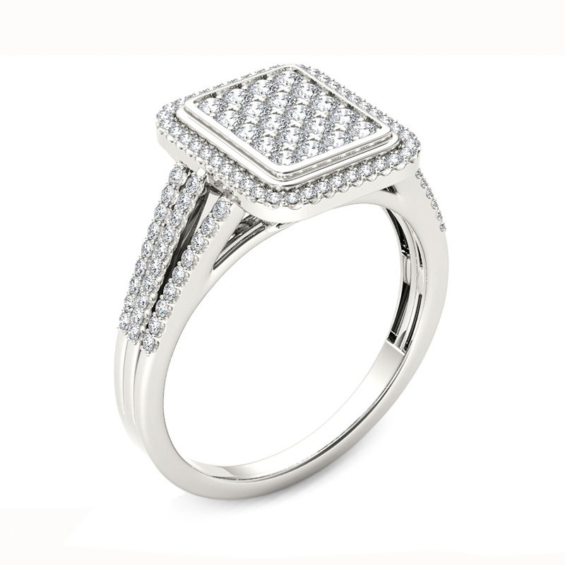 0.50 CT. T.W. Composite Diamond Rectangle Frame Ring in 10K White Gold