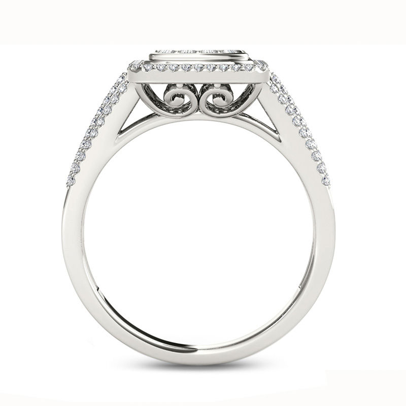 0.50 CT. T.W. Composite Diamond Rectangle Frame Ring in 10K White Gold