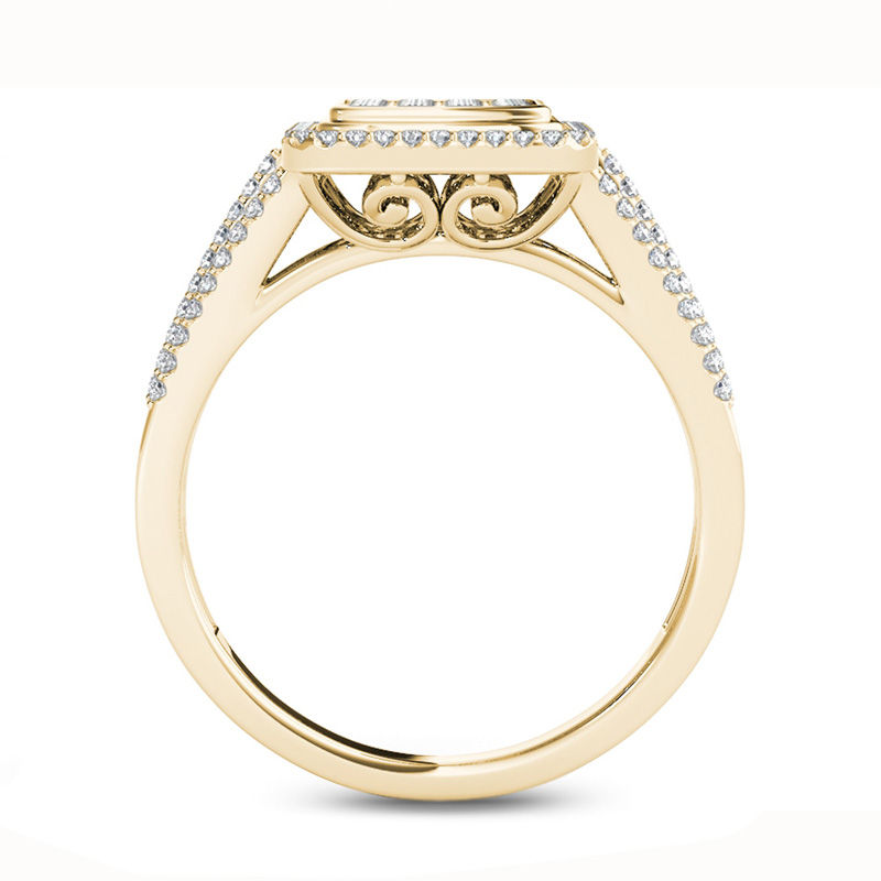 0.50 CT. T.W. Composite Diamond Rectangle Frame Split Shank Ring in 10K Gold