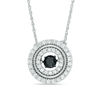 Thumbnail Image 0 of Unstoppable Love™ 0.95 CT. T.W. Enhanced Black and White Diamond Double Frame Pendant in 10K White Gold