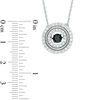 Thumbnail Image 1 of Unstoppable Love™ 0.95 CT. T.W. Enhanced Black and White Diamond Double Frame Pendant in 10K White Gold