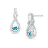 Thumbnail Image 0 of Unstoppable Love™ 0.45 CT. T.W. Enhanced Blue and White Diamond Infinity Drop Earrings in Sterling Silver