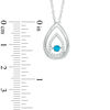 Thumbnail Image 1 of Unstoppable Love™ 0.18 CT. T.W. Enhanced Blue and White Diamond Double Teardrop Pendant in Sterling Silver