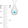Thumbnail Image 2 of Unstoppable Love™ 0.18 CT. T.W. Enhanced Blue and White Diamond Double Teardrop Pendant in Sterling Silver