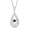 Thumbnail Image 0 of Unstoppable Love™ 0.18 CT. T.W. Enhanced Black and White Diamond Teardrop Pendant in Sterling Silver