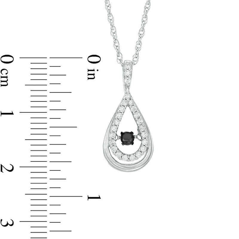 Unstoppable Love™ 0.18 CT. T.W. Enhanced Black and White Diamond Teardrop Pendant in Sterling Silver