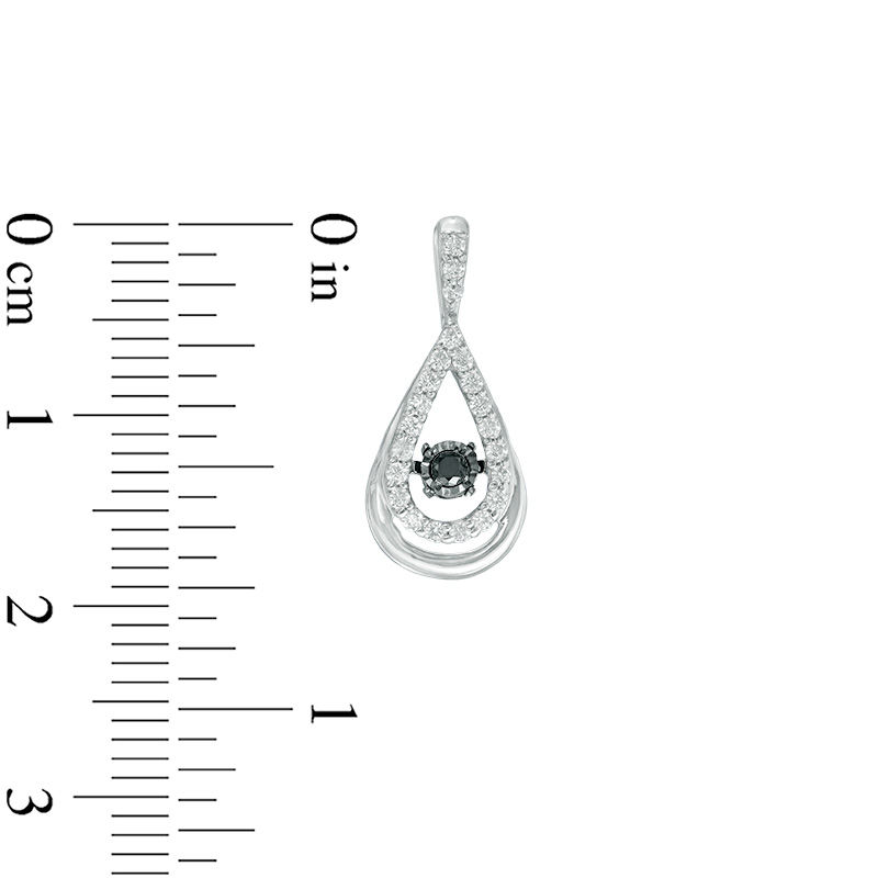 Unstoppable Love™ 0.30 CT. T.W. Enhanced Black and White Diamond Pear-Shaped Drop Earrings in Sterling Silver