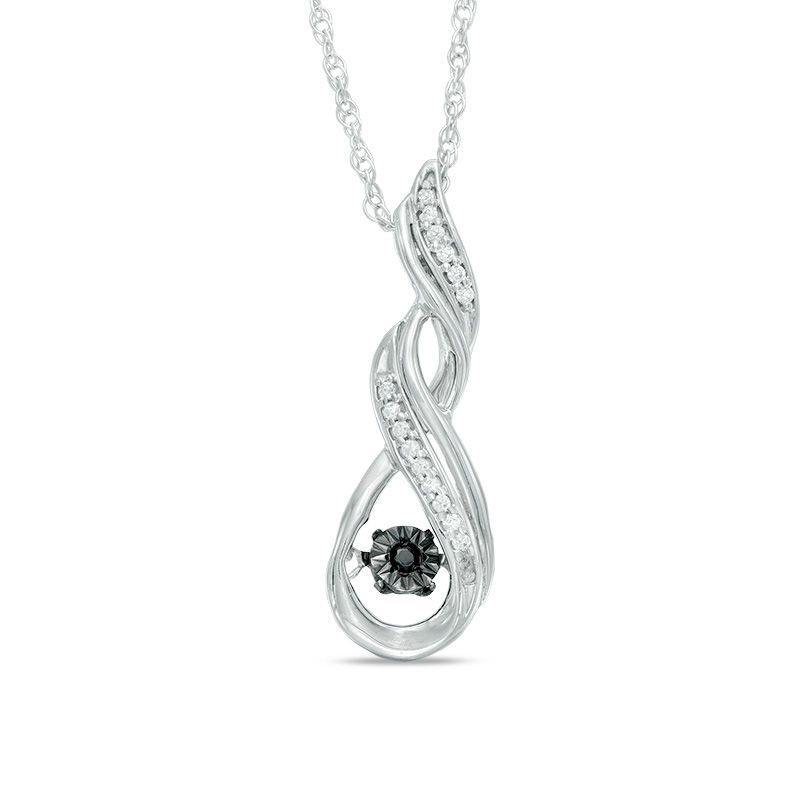 Unstoppable Love™ 0.09 CT. T.W. Enhanced Black and White Diamond Cascading Infinity Pendant in Sterling Silver|Peoples Jewellers