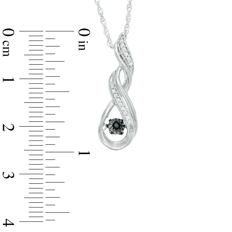 Main Image 2 of Unstoppable Love™ 0.09 CT. T.W. Enhanced Black and White Diamond Cascading Infinity Pendant in Sterling Silver