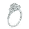 Thumbnail Image 2 of 0.45 CT. T.W. Diamond Past Present Future® Oval Double Frame Engagement Ring in 10K White Gold