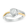 Thumbnail Image 0 of 0.50 CT. T.W. Diamond Swirl Bypass Engagement Ring in 10K Two-Tone Gold