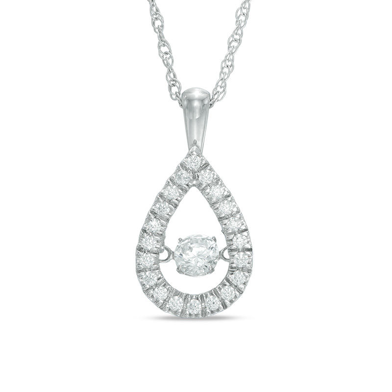 Unstoppable Love™ 0.37 CT. T.W. Diamond Teardrop Pendant in 10K White Gold|Peoples Jewellers