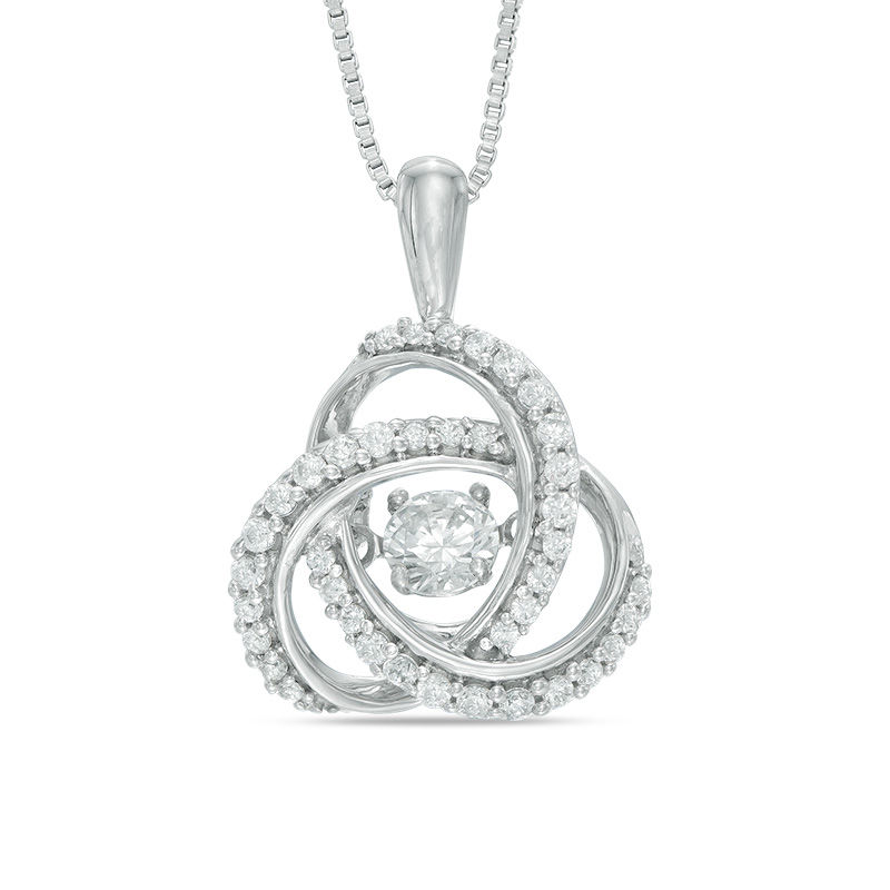 Love Knot Necklace 925 Sterling Silver Celtic Amulet Heart Pendant
