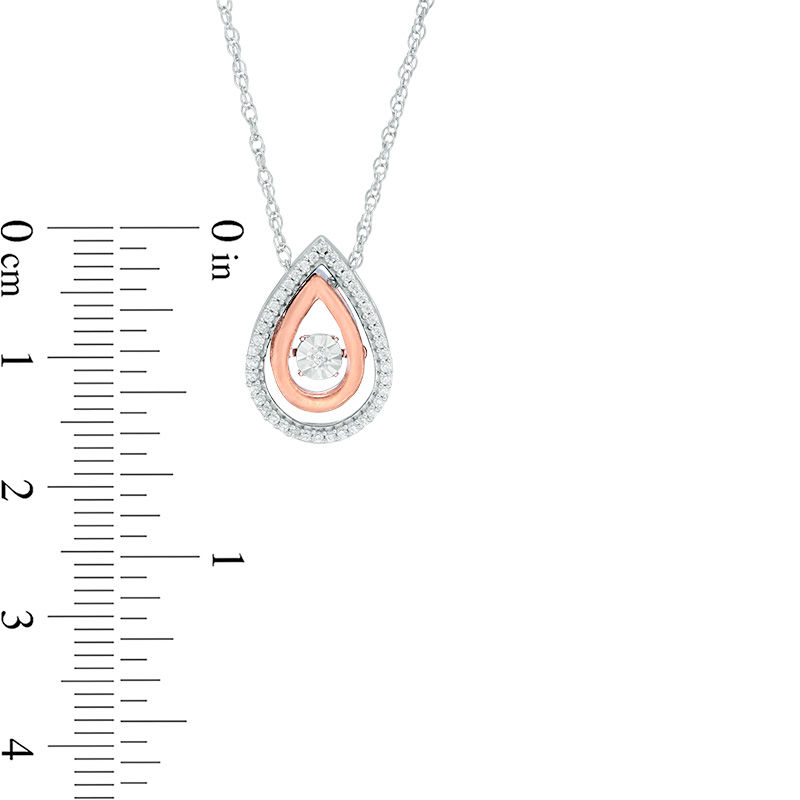 Unstoppable Love™ 0.15 CT. T.W. Diamond Double Teardrop Pendant in 10K Two-Tone Gold