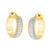 Thumbnail Image 1 of Glitter Enamel Striped Hoop Earrings in 14K Gold