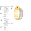 Thumbnail Image 1 of Italian Gold Glitter Enamel Striped Hoop Earrings in 14K Gold