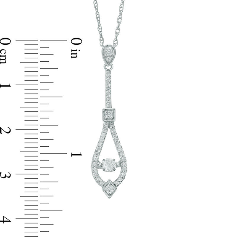 Main Image 2 of Unstoppable Love™ 0.38 CT. T.W. Diamond Teardrop Pendant in 10K White Gold