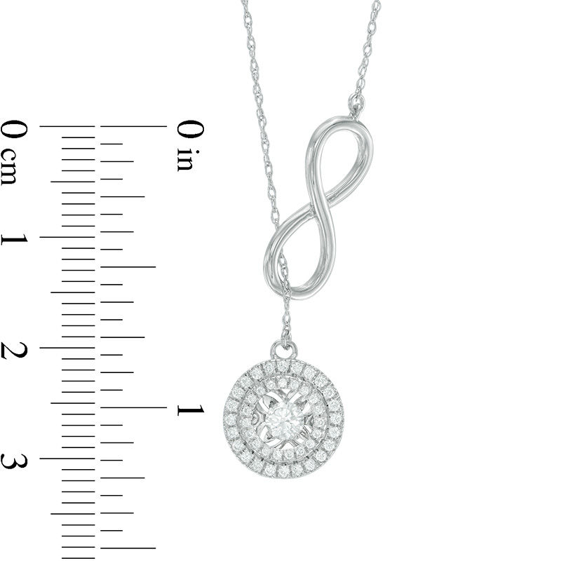 Unstoppable Love™ 0.33 CT. T.W. Diamond Double Frame and Infinity Lariat Necklace in 10K White Gold