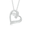 Thumbnail Image 0 of Unstoppable Love™ 0.11 CT. T.W. Diamond Tilted Heart Pendant in Sterling Silver