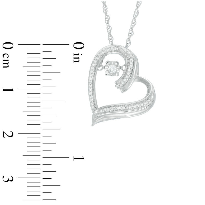 Unstoppable Love™ 0.11 CT. T.W. Diamond Tilted Heart Pendant in Sterling Silver