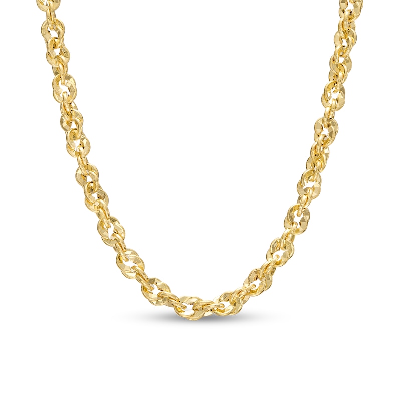 Italian Gold 3.8mm Sparkle Rope Chain Necklace in 14K Gold - 18"