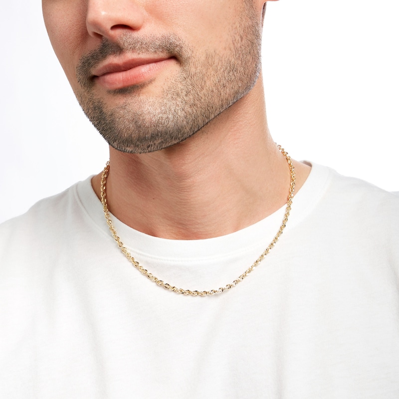 Main Image 2 of Italian Gold 3.8mm Sparkle Rope Chain Necklace in 14K Gold - 18"