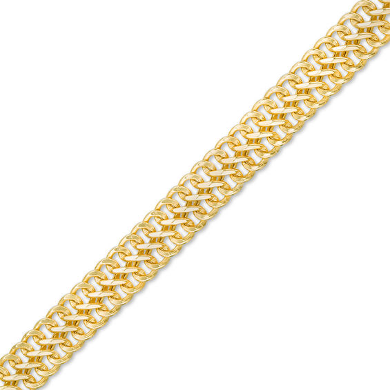 Italian Gold 6.0mm Double Row Curb Chain Bracelet in 14K Gold - 7.5 ...