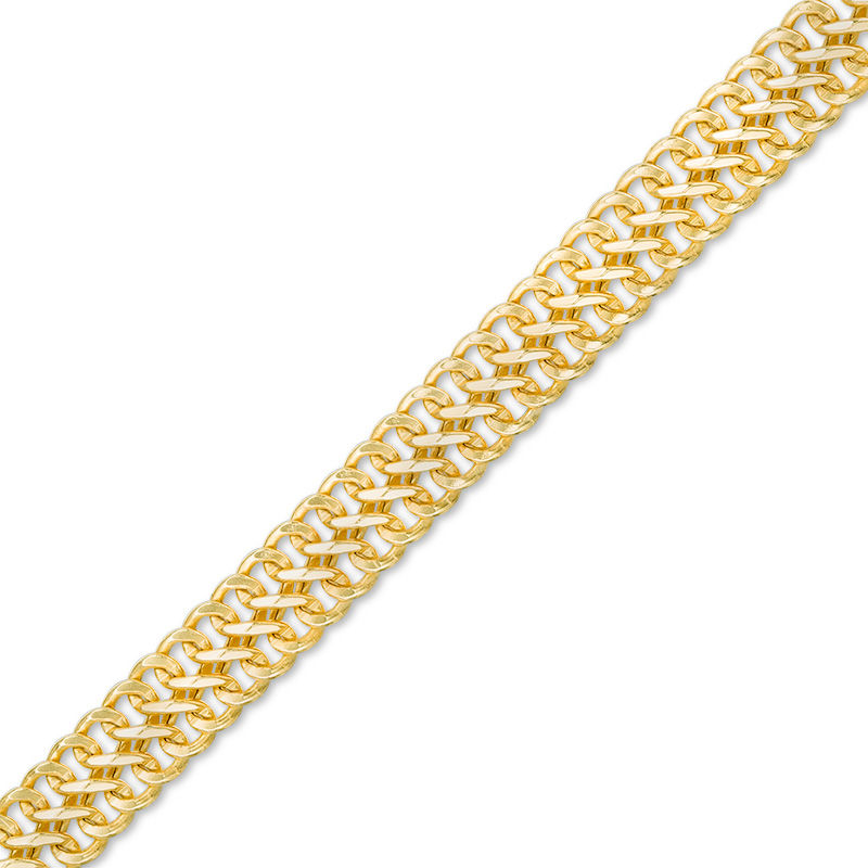 Italian Gold 6.0mm Double Row Curb Chain Bracelet in 14K Gold - 7.5"|Peoples Jewellers