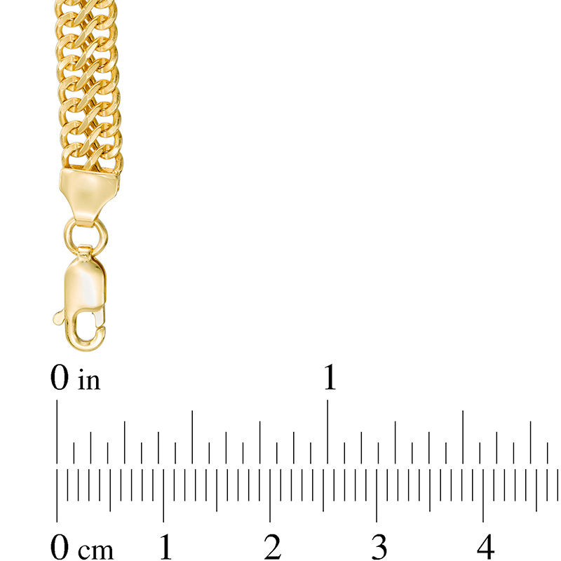 Main Image 2 of Italian Gold 6.0mm Double Row Curb Chain Bracelet in 14K Gold - 7.5"