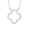 Thumbnail Image 1 of 0.10 CT. T.W. Diamond Open Clover Necklace in 10K White Gold