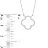 Thumbnail Image 2 of 0.10 CT. T.W. Diamond Open Clover Necklace in 10K White Gold