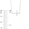 Thumbnail Image 2 of 0.05 CT. T.W. Diamond Sideways Cross Necklace in 10K White Gold