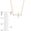 Thumbnail Image 1 of 0.05 CT. T.W. Diamond Sideways Cross Necklace in 10K Gold