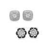 Thumbnail Image 0 of 0.13 CT. T.W. Enhanced Black and White Diamond Stud Earrings Set in Sterling Silver