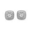 Thumbnail Image 2 of 0.13 CT. T.W. Enhanced Black and White Diamond Stud Earrings Set in Sterling Silver