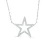 0.12 CT. T.W. Diamond Star Outline Necklace in 10K Gold