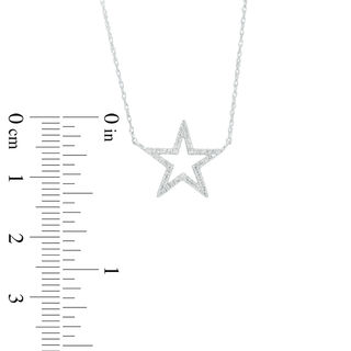 0.12 CT. T.W. Diamond Star Outline Necklace in 10K Gold