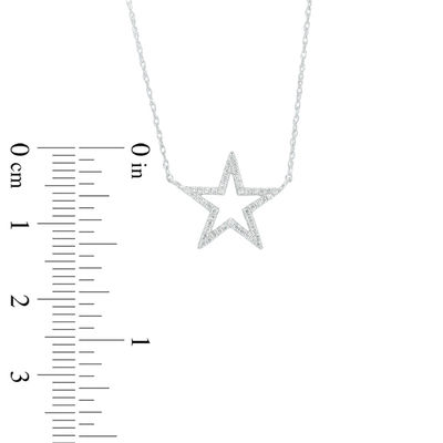 0.12 CT. T.W. Diamond Star Outline Necklace in 10K Gold