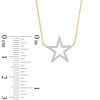 Thumbnail Image 2 of 0.12 CT. T.W. Diamond Star Outline Necklace in 10K Gold