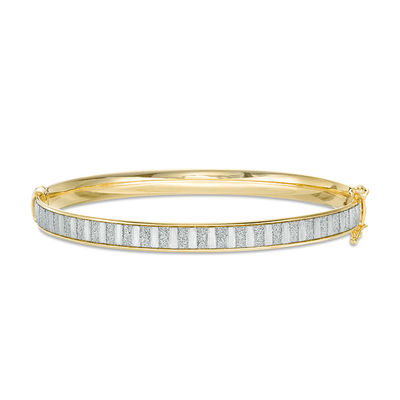 Glitter Enamel Striped Bangle in 14K Gold