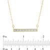 Italian Gold Glitter Enamel Striped Sideways Bar Necklace in 14K Gold
