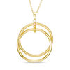 Thumbnail Image 0 of Textured Interlocking Double Circle Pendant in 14K Gold