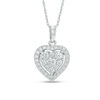 Thumbnail Image 1 of 0.45 CT. T.W. Diamond Heart Frame Pendant in 10K White Gold