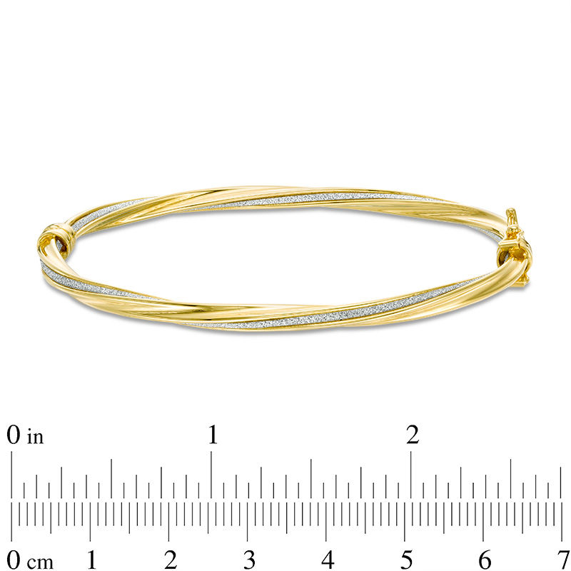 Main Image 2 of Glitter Enamel Stripe Twist Bangle in 14K Gold