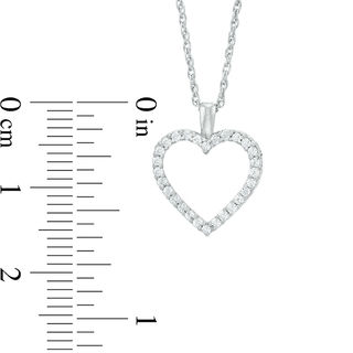 0.16 CT. T.W. Diamond Heart Pendant in 10K White Gold
