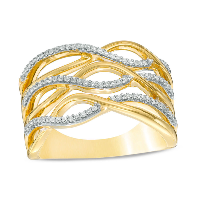 0.23 CT. T.W. Diamond Triple Twist Ring in 10K Gold|Peoples Jewellers