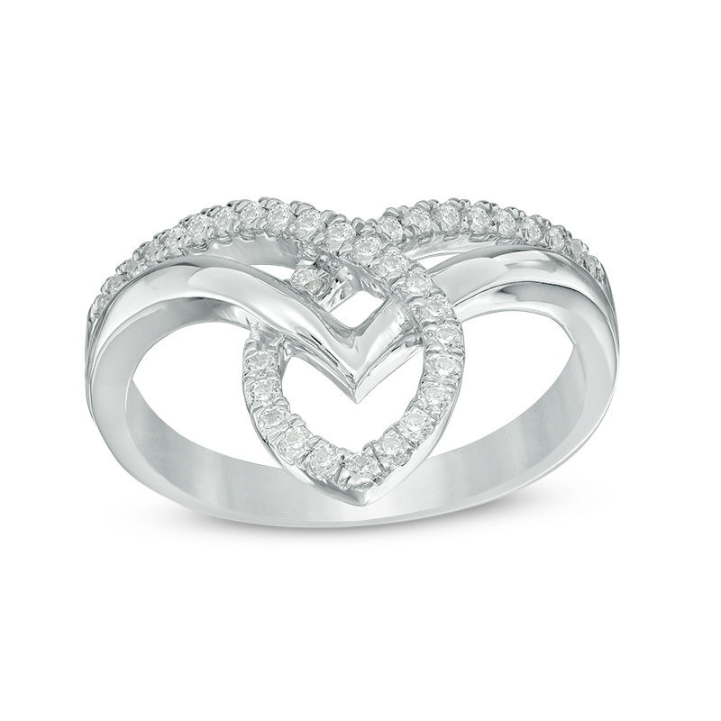 0.23 CT. T.W. Diamond Marquise Chevron Ring in Sterling Silver|Peoples Jewellers