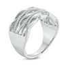 Thumbnail Image 1 of 0.15 CT. T.W. Diamond Braided Triple Row Ring in Sterling Silver